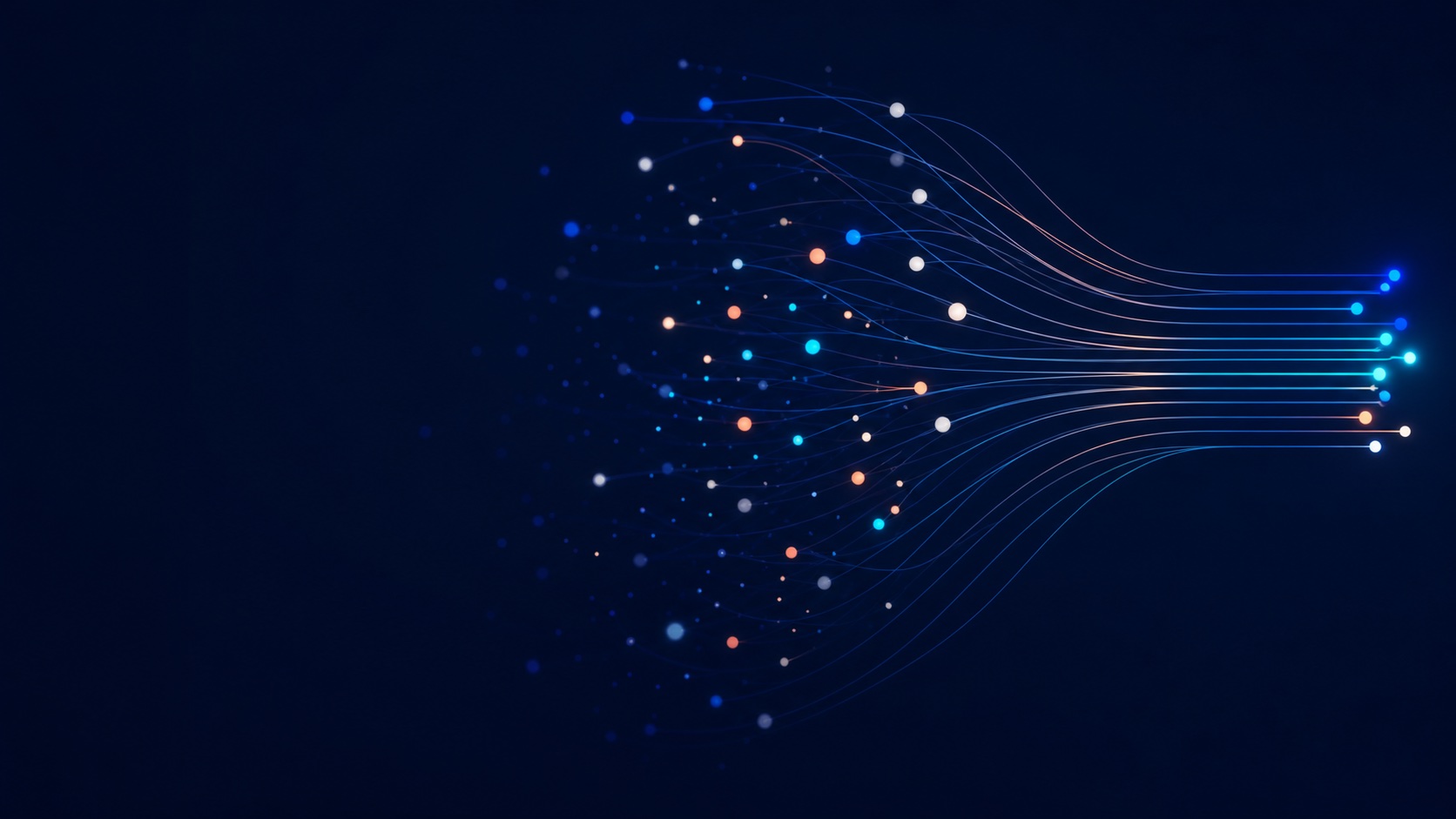 Visualización conceptual de información convirtiéndose en un flujo ordenado